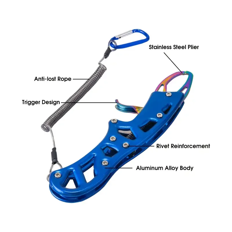 

Goture Blue Fishing Lip Grabber Portable Lightweight Aluminium Alloy Fish Pliers For Saltwater Freshwater