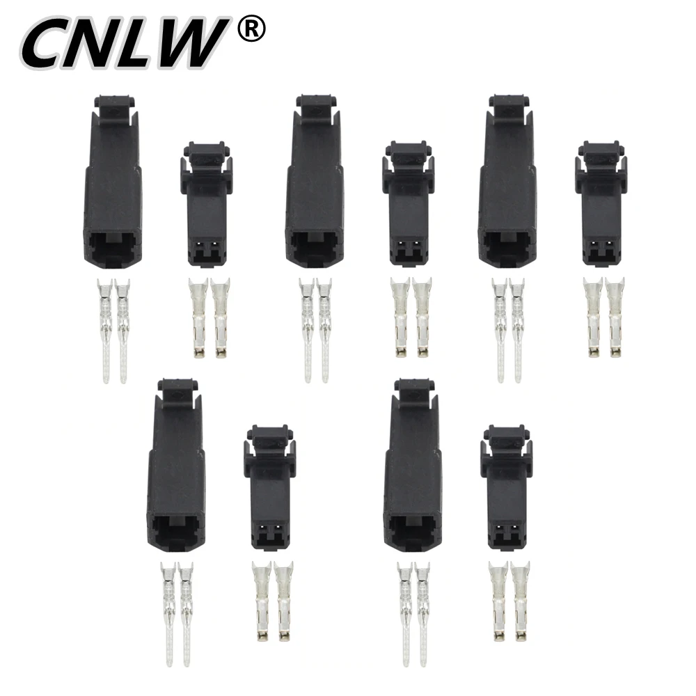 5 Sets 2 Pin 174057-2 174056-2 Car Speaker Plug Tweeter Plugs Auto Electric Harness Female Male Connector Socket DJ7022Y-1-11/12