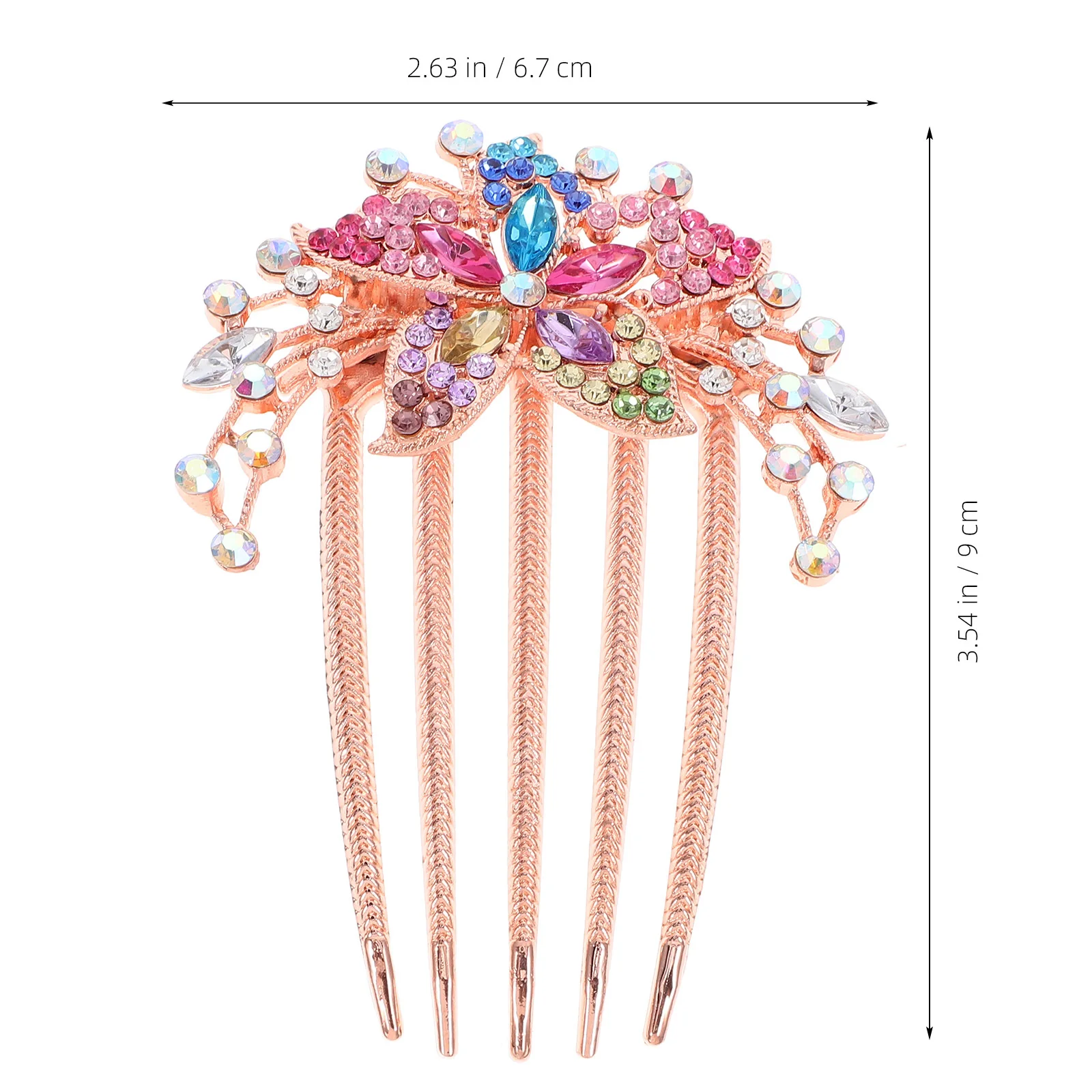 

Rhinestone Flower Hair Comb Women Girls Elegant Styling Accessory Party Wear Rhinestone Hair Comb Women Headdress