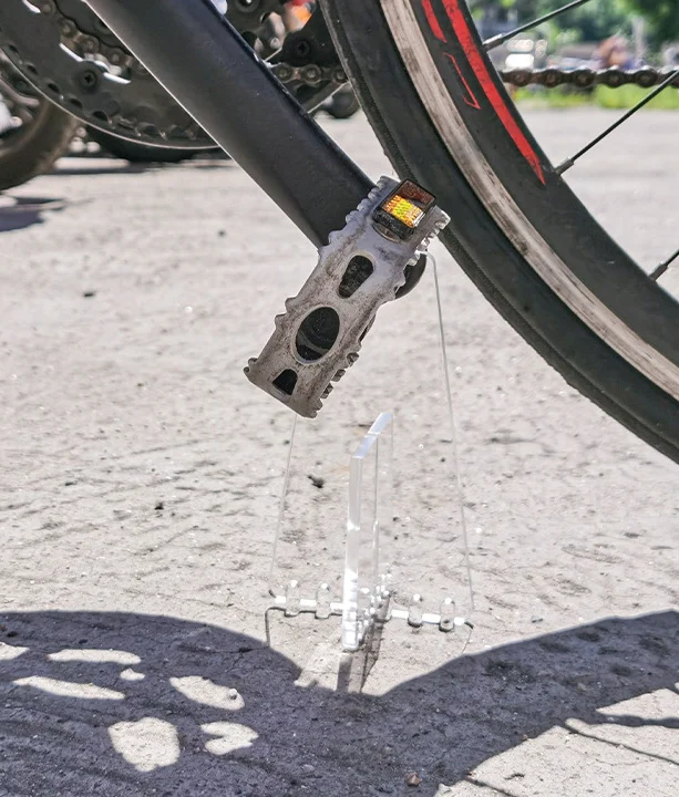 

2PCS Transparent Acrylic Bike Kickstand Foot Support for Mountain and Road Bikes Portable and Lightweight Design