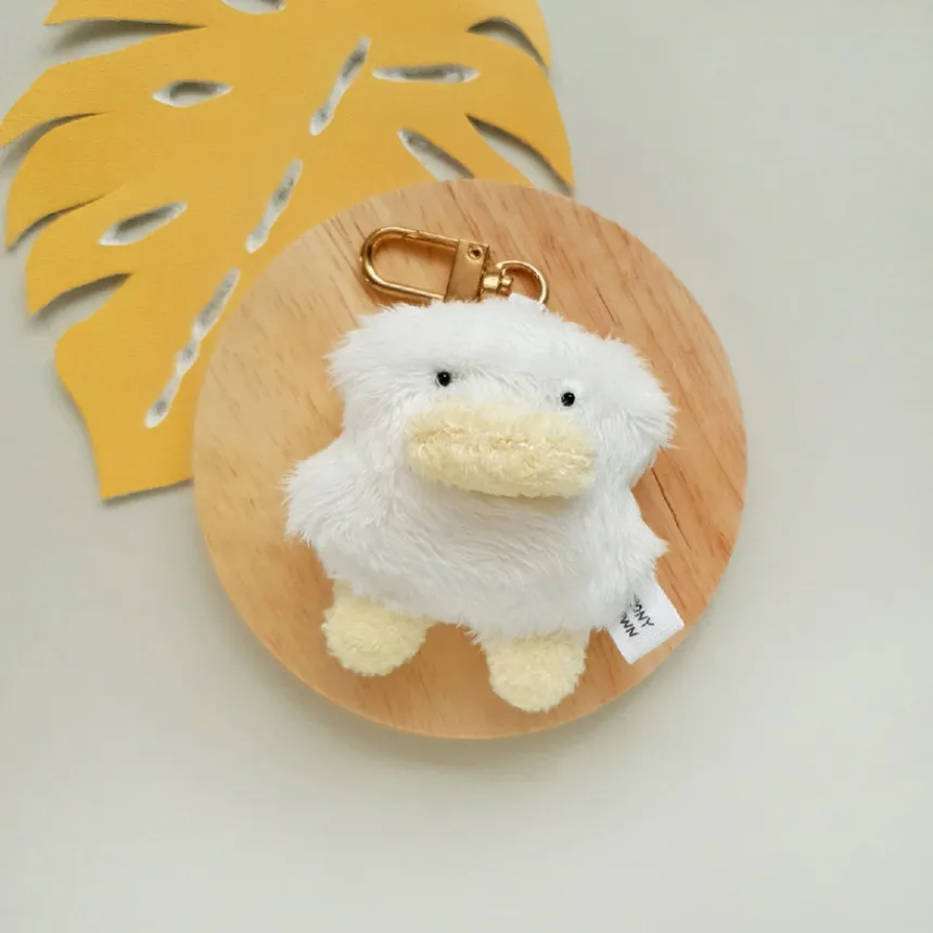 愛らしいぬいぐるみキーホルダー毛皮のようなアヒルの口キーリングかわいい毛皮のようなバッグペンダントクリエイティブギフトぬいぐるみ素材foonytownブランド