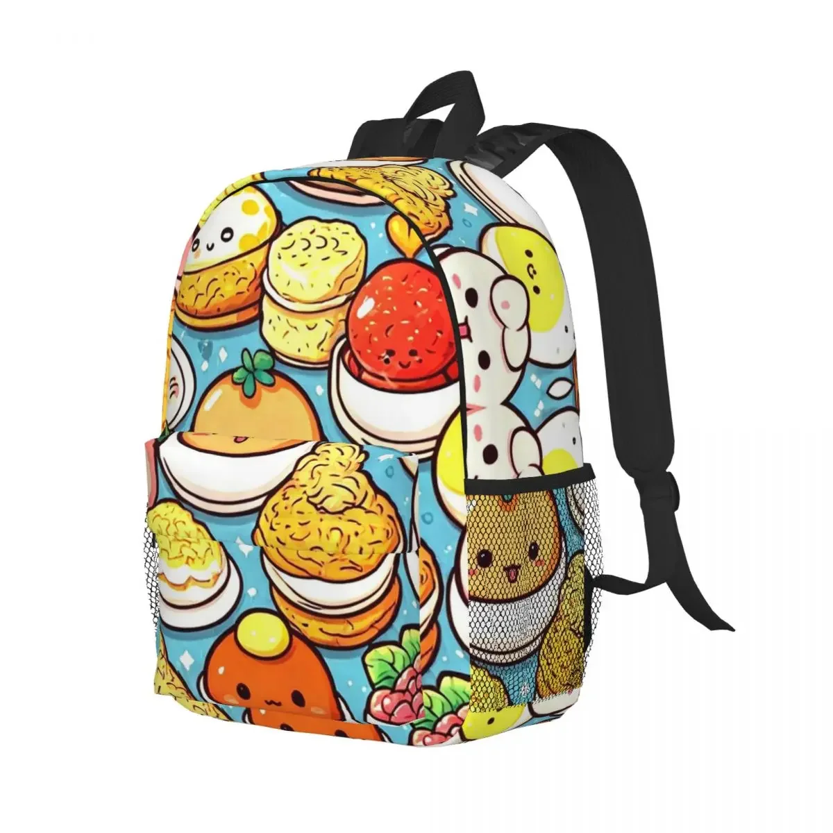 Mochila Kawaii con patrón de comida japonesa para adolescentes, morral escolar de moda para estudiantes, bolso de hombro para ordenador portátil de gran capacidad