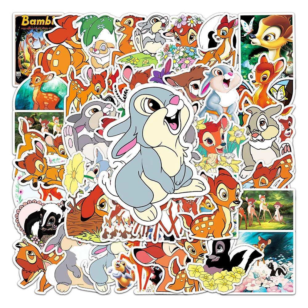 10/30/50PCS Disney Cute Cartoon Bambi Stickers DIY Phone Guitar Laptop Luggage Skateboard Graffiti Decals Fun Kid Toys