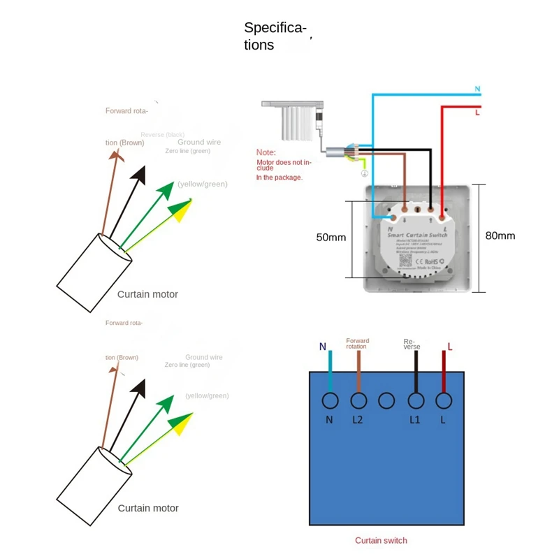 Wifi Smart Curtain Switch Touch Design For Motorized Curtains Blinds Work+Alexa Google And Smart Life App EU Plug