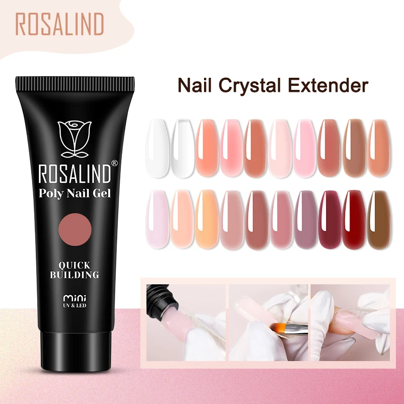 

ROSALIND 12-60ml Salon Quality Poly Nail Gel Semi Permanent Acrylic Liquid Nail Art Hybrid Varnishes Extension Nails Gel Polish