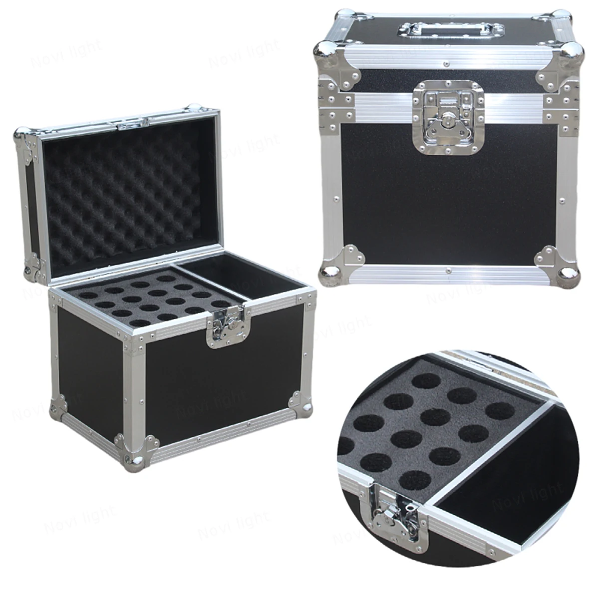 

Microphone Storage Case Shockproof Cabinet Box Wireless Headset Lapel Clip Waist Pack Receiver Protective Aluminium Flightcase