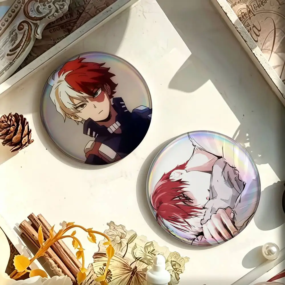 My Hero Academia Shoto Todoroki Custom Enamel Pin Badges 25mm 32mm 44mm 58mm Backpack Hat Decor Toys Gifts