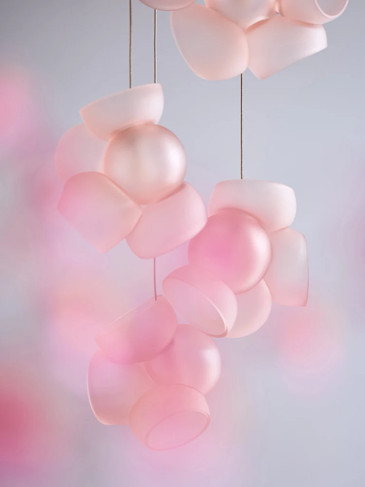 

Pink Beauty G9 LED Home Deco Glass Art 2025 Chandelier Suspension Luminaire Lampen Pendant Light Hanging Lamp For Living Room