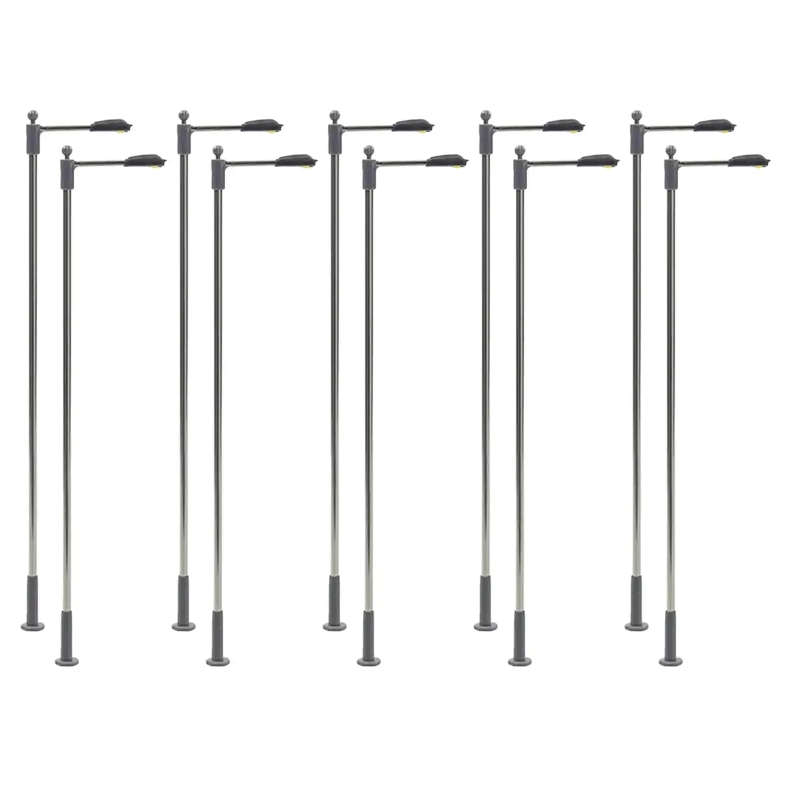 

10x Model Railway Train Lamp Posts 1: 75 3V LED Street Lights for Sand Table