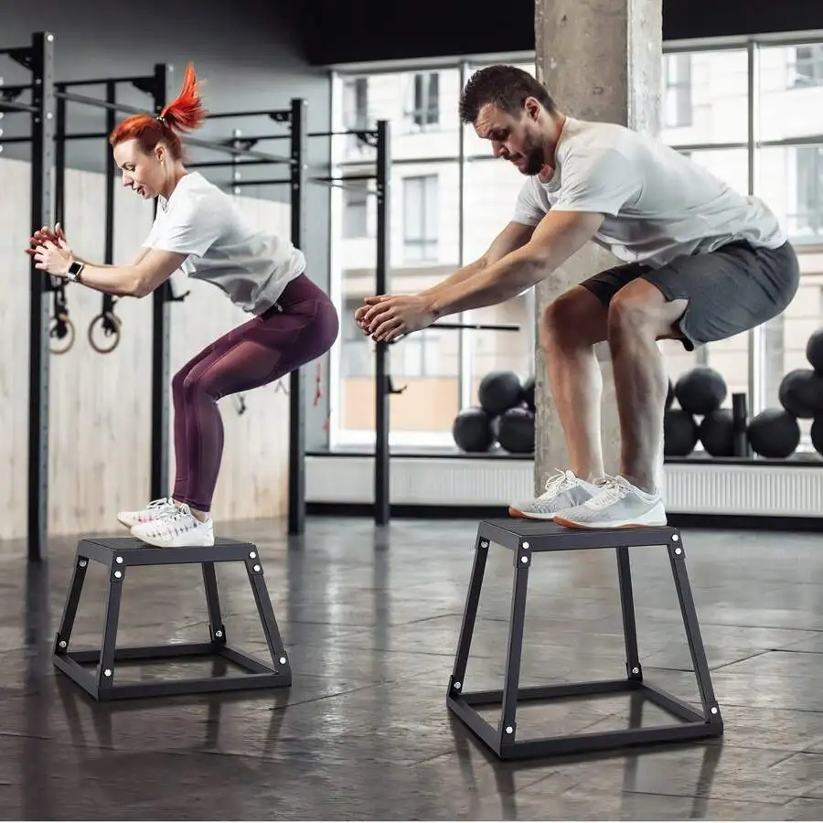 Plyometric Jump Box 12 To 30 Inch Plyo Box Steel Plyometric Platform And Jumping Agility Box Anti-Slip Fitness Exercise Step Up