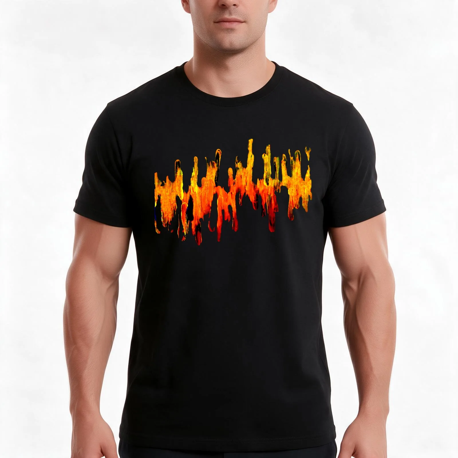 Lava 1 T-Shirt, Summer Casual Cotton Tee, Oversized Streetwear Tops, Vintage Graphic Print, Loose Fit Short Sleeve, 100% Cotton