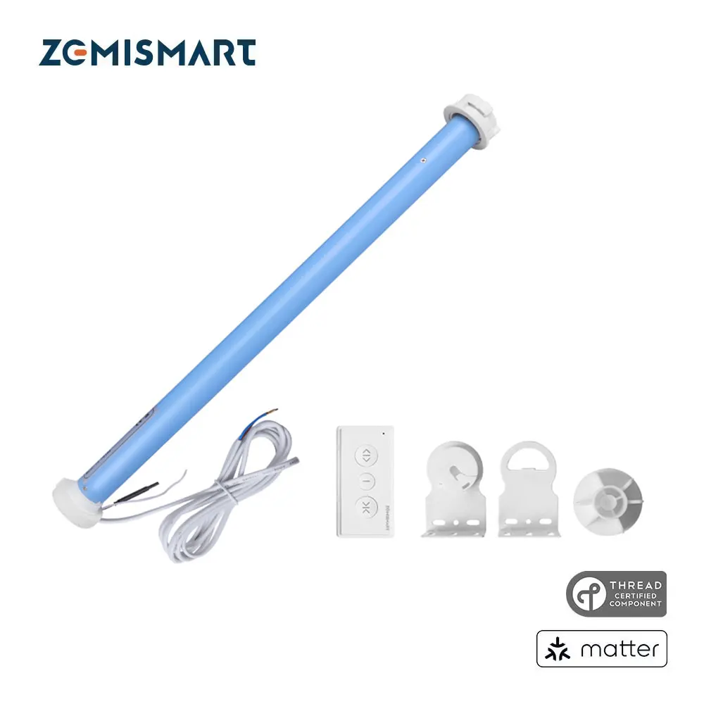 Zemismart Matter Over Thread Smart Roller Shade Blinds Motor for 37mm 38mm Tube Support Homekit Alexa Google Home Smartthings