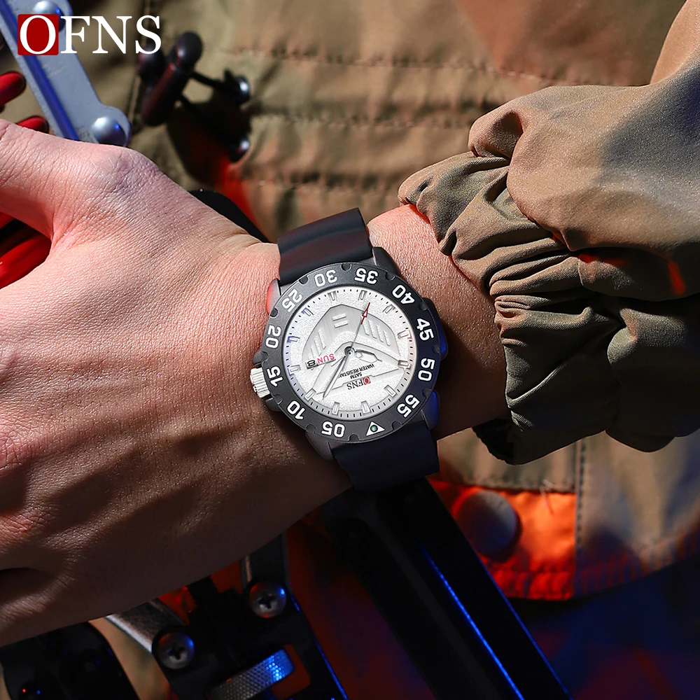 OFNS nuovo arrivo orologio al quarzo da uomo di marca superiore di lusso orologio da polso luminoso settimanale calendario impermeabile multifunzionale