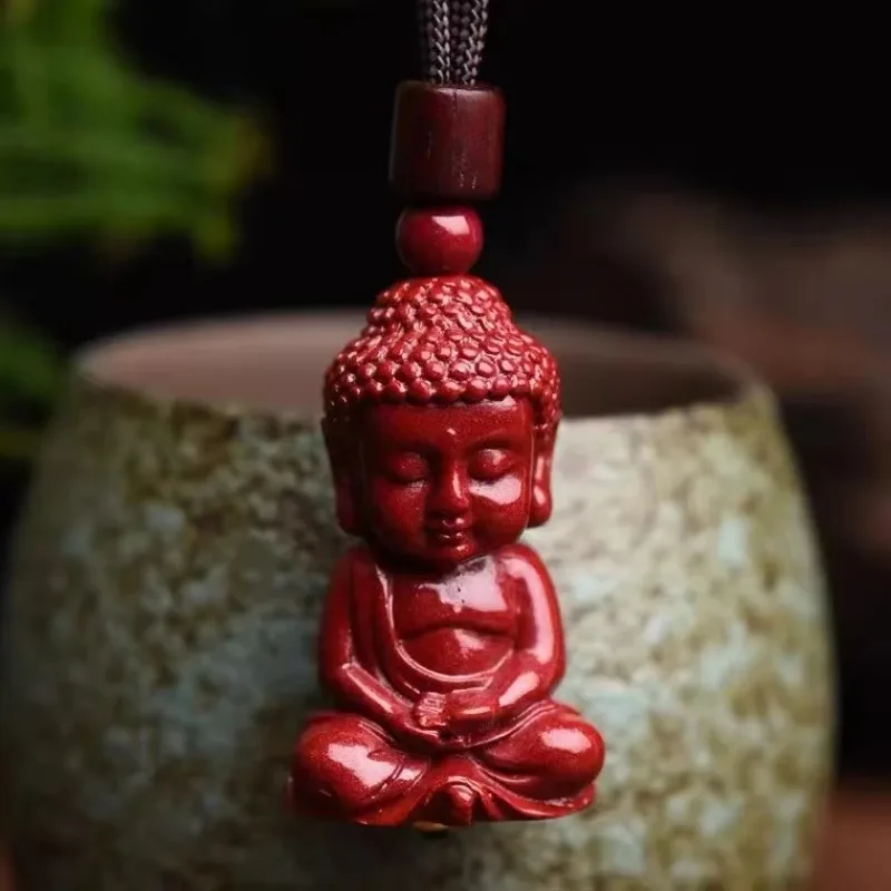 Purple gold sand cinnabar Maitreya Buddha head figure small pendant bracelet diy handmade beading materials jewelry accessories