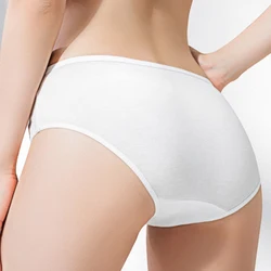 2 Pieces/Set Women's Pure Cotton Disposable Underwear Wash-free Portable Postpartum Panties Daily Underpant For Business Travel