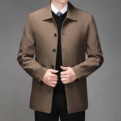 Quality Fashion Men's Jacket Business Casual Jacket Men Office Dress Coat Spring Autumn Solid Brand Men's Coat