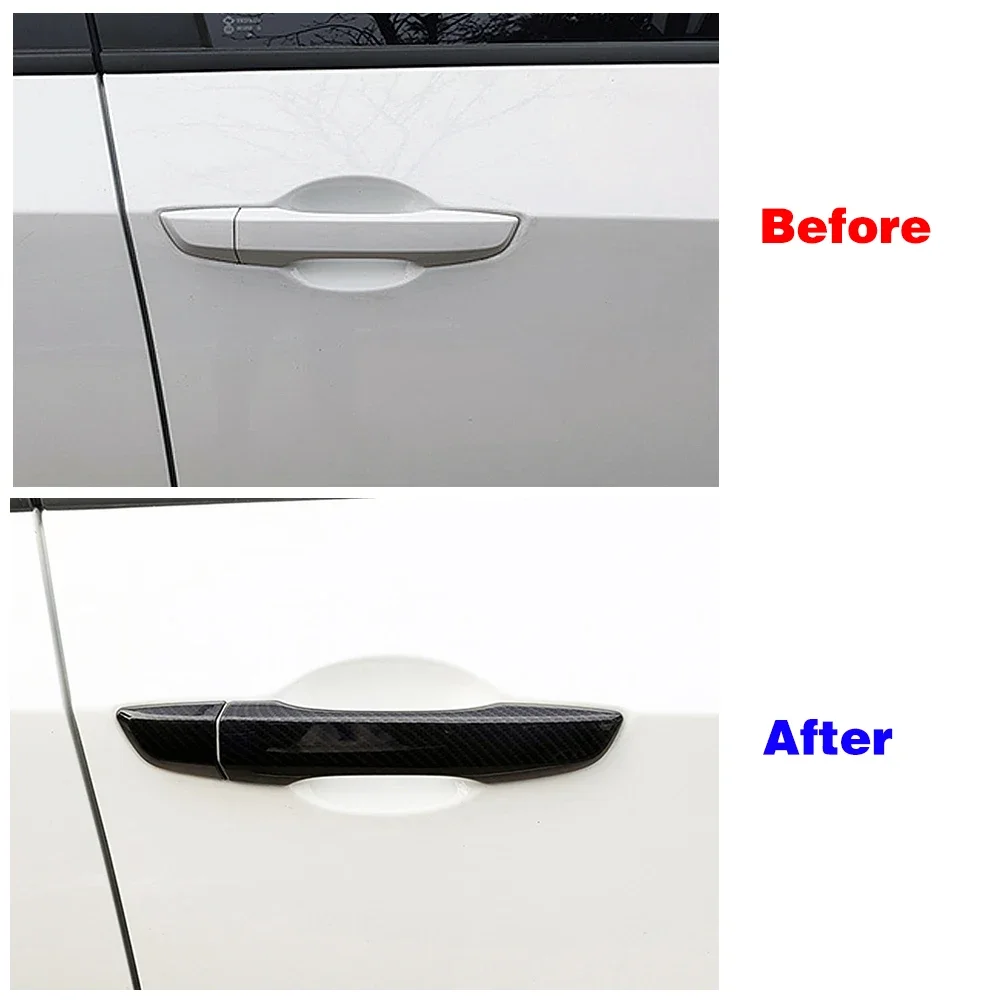 For Honda Civic 2016-2020 10 Gen Carbon Fiber Color Modify Refit Chrome Door Handle Cover Decoration Trim Protection Sticker