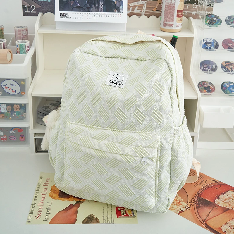 School Bags For Girls Solid Junior High School Student Schoolbag Korean Version Laptop Backpack Women Boys