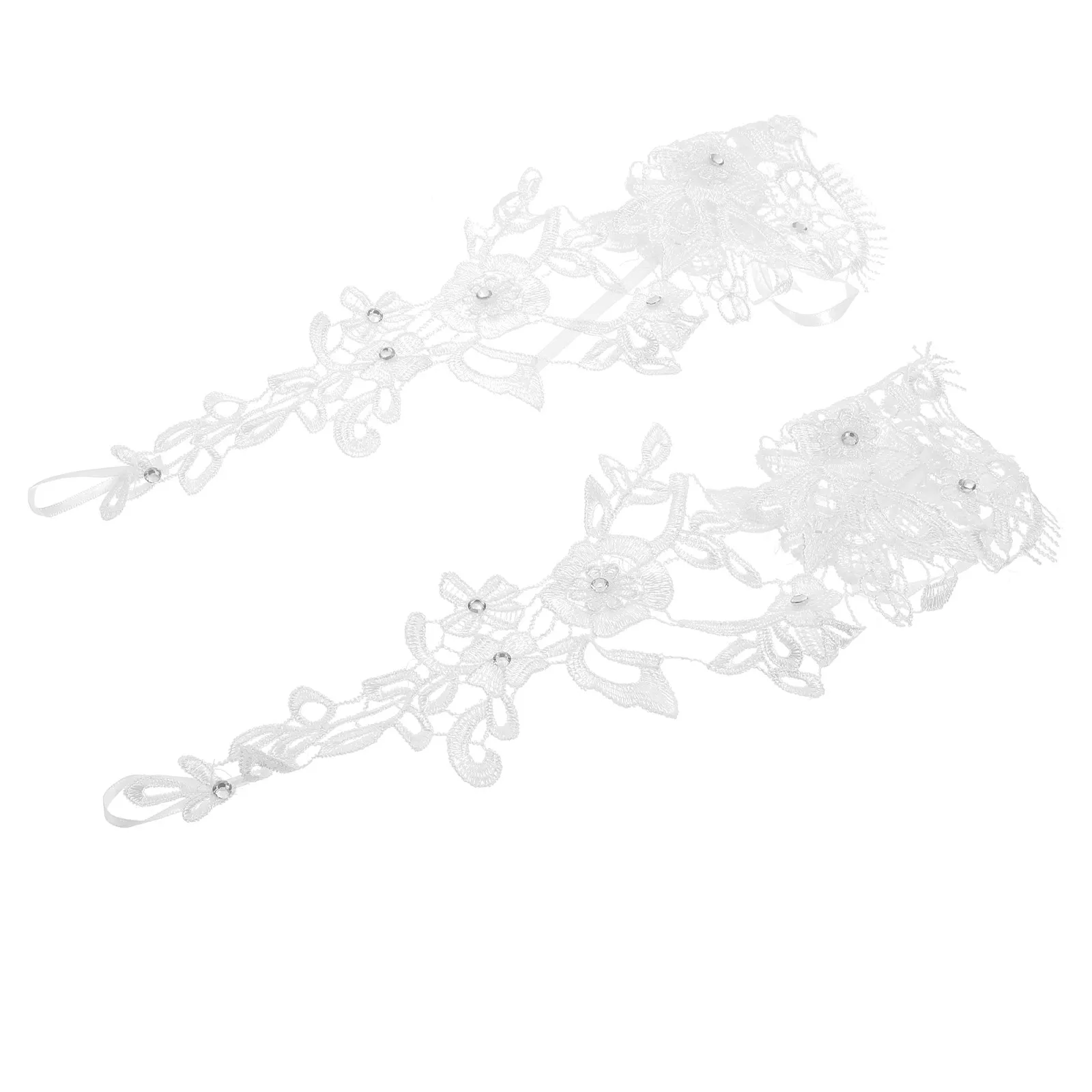 

2 шт. белых кружевных наперстков для невесты, украшение для свадебного платья, простые красивые свадебные перчатки, элегантные и удобные в носке