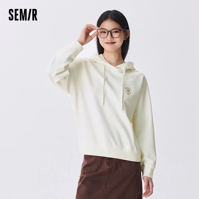 Semir Plum Series Sweatshirt Women Loose Autumn 2024 New Shoulder Sleeve Top