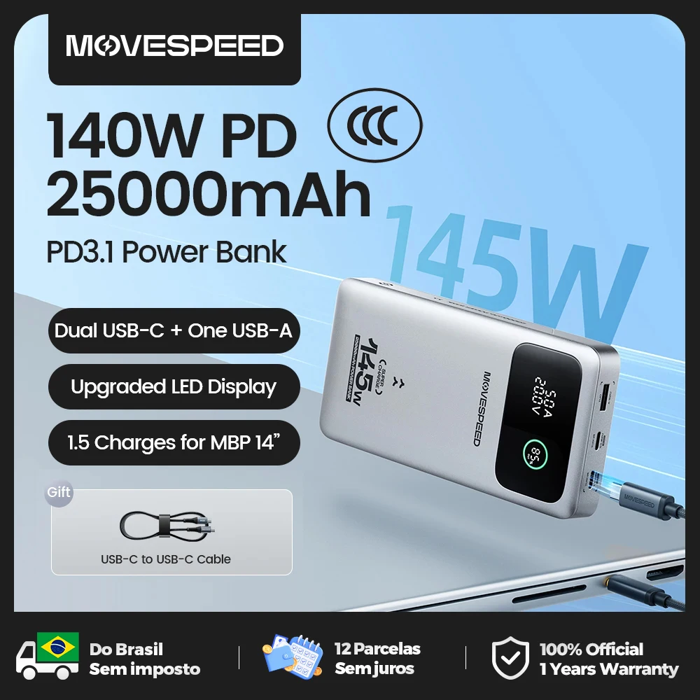 【ccc】movespeed-m25pro-power-bank-da-140-w-25000-mah-tipo-c-pd-ricarica-rapida-powerbank-con-batteria-di-grande-capacita-per-macbook-lenovo-laptop