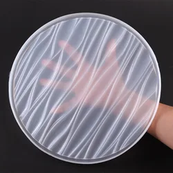 Bandeja de resina circular grande de 300mm, molde de plato ondulado de silicona, molde redondo para servir epoxi, reloj DIY, fundición, decoración del hogar