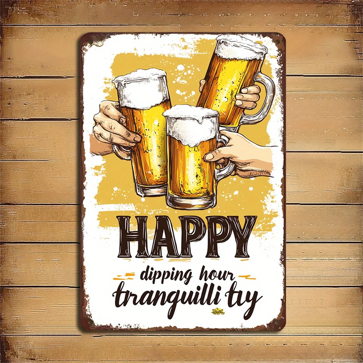 Cheers Solidarity Vintage Metal Iron Signs Abstract Cartoon Designs for Bars Cafes & Home Decor Wall Mounted 8x12 Inches