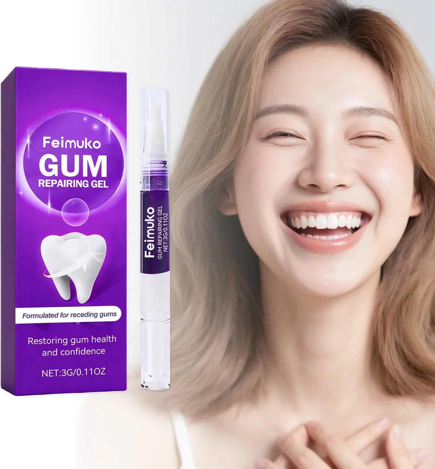 Feimuko Gum Soothing Gel Oral Care Moisturizing Teeth Anti Cavity Liquid for Healthy Gums Relieves Inflamed Allergy Daily Use