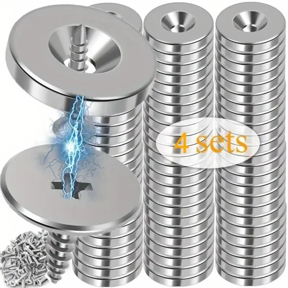 Round Magnetic Lock for Furniture Closer for Furniture Hardware Hardware Tools Cabinet Door Magnet Catches Hidden Closing