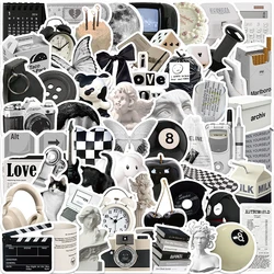 Autocollant en PVC noir frais, esthétique, coréen, papeterie, main, outils de comptabilité, décoration, scrapbooking, fournitures pour enfants, 10 pièces, 30 pièces, 61 pièces