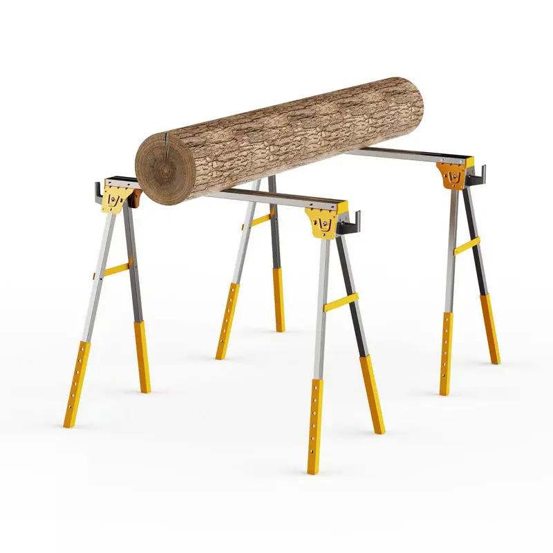 Foldable Woodworking Saw Frame Bracket, Bearing 250kg, Multifunctional Iron Portable Workbench Saw Horse Combination Bracket