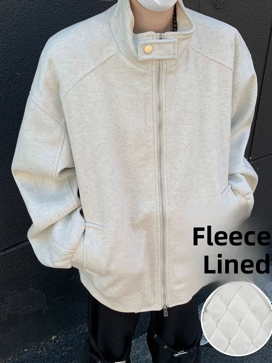 

Утепленная хлопковая куртка с воротником-стойкой, осенне-зимняя, теплая, повседневная, свободного кроя, в уличном стиле, из полиэфирного волокна, молодежная, модная