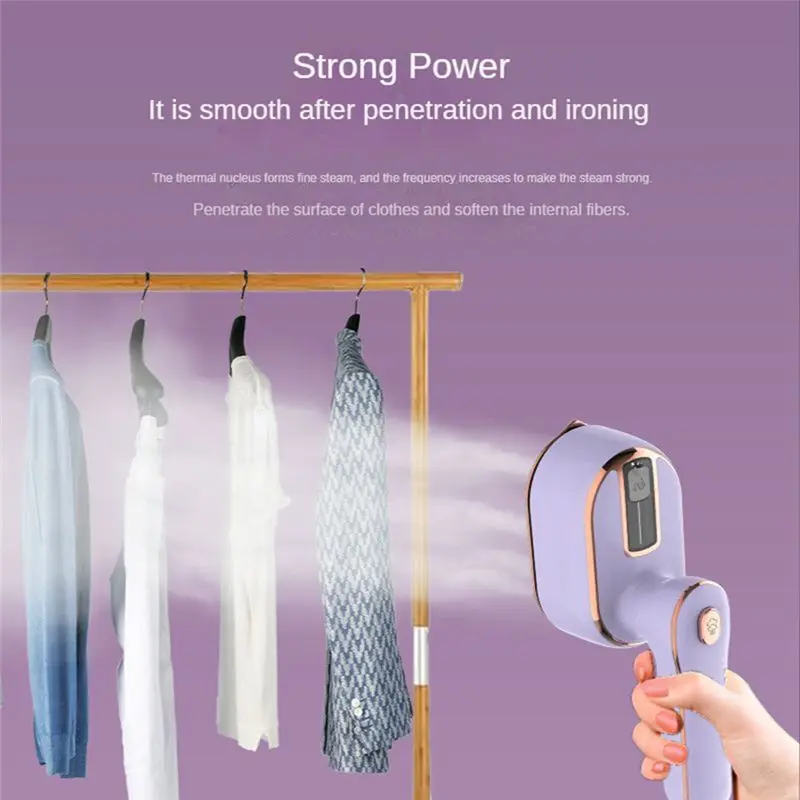 (ESTR) 1000W Steamer Steam Iron Handheld Portable Home Travelling for Clothes Ironing Wet Dry Ironing Machine EU Plug Purple