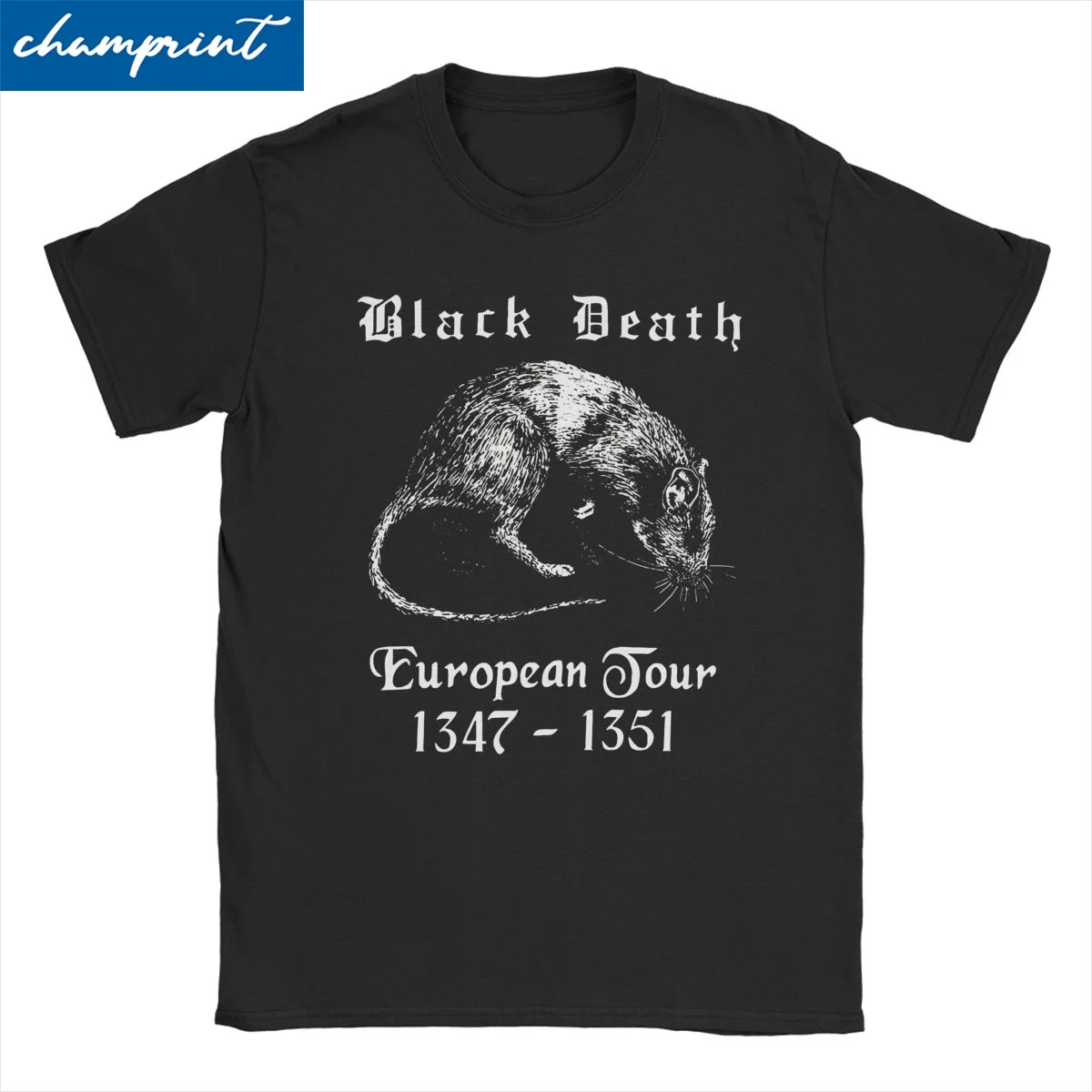 Camiseta masculina feminina preto morte europeia tour 1347-1351 vintage puro algodão camisetas de manga curta t camisa crewneck topos presente de aniversário