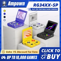 Consolas de videojuegos Anbernic RG34XXSP con tapa, pantalla IPS de 3,4 pulgadas, salida de TV, sistema Linux, cubierta con tapa magnética, regalos para reproductor de juegos