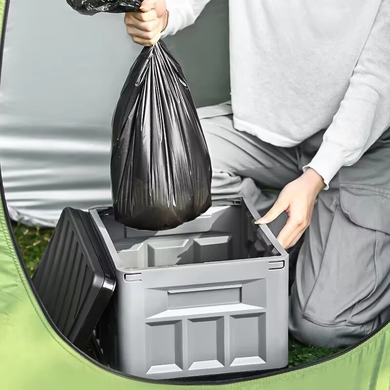 

Outdoor Folding Toilet Portable Camping Emergency Toilet Strong Bearing Reusable Anti-Odor Storage Box for Tour Car Camp Travel