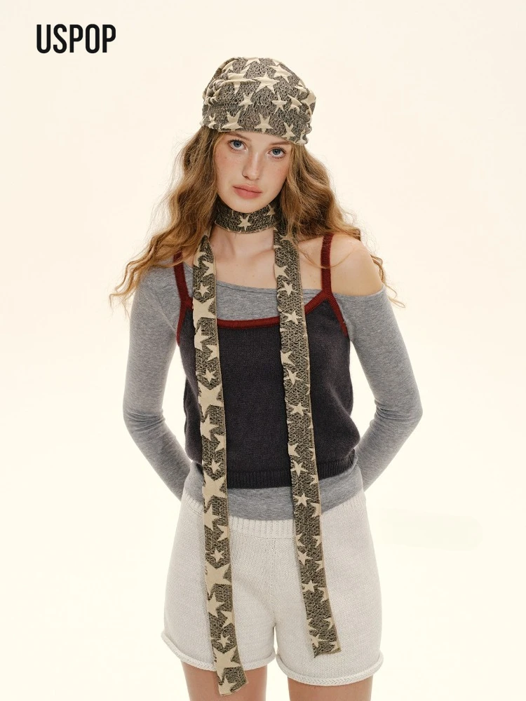 

USPOP Lucky Star Bandana Scarf Women Vintage Punk Street Style Triangle Headscarf Multifunctional Long Ribbon Tie Neckerchief