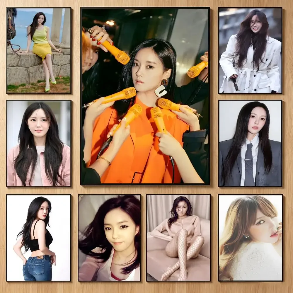Glamorous Celebrity P-Park Hyo Min Poster Classic Self-Adhesive PP Wall Sticker for Living Room Bar Decor Gift