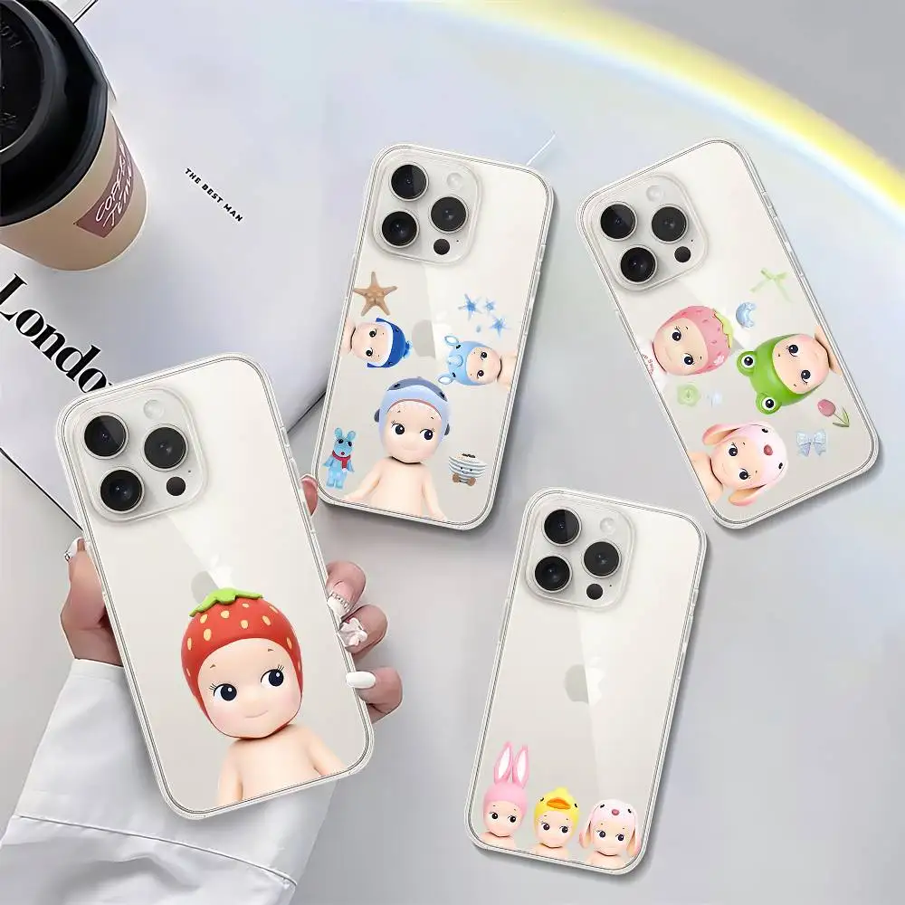 

Cute S-Sonny Angel Phone Case For IPhone 17 16 15 14 Plus 13 12 11 Pro Max Phone Back Cover Transparent Shockproof Cover