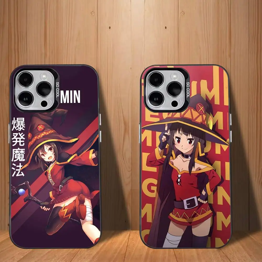 

M-Megumin K-KonoSuba Phone Case For iPhone 17,16,15,14,13,12,11,Mini,Pro,SE,MAX White Matte Shockproof Cover