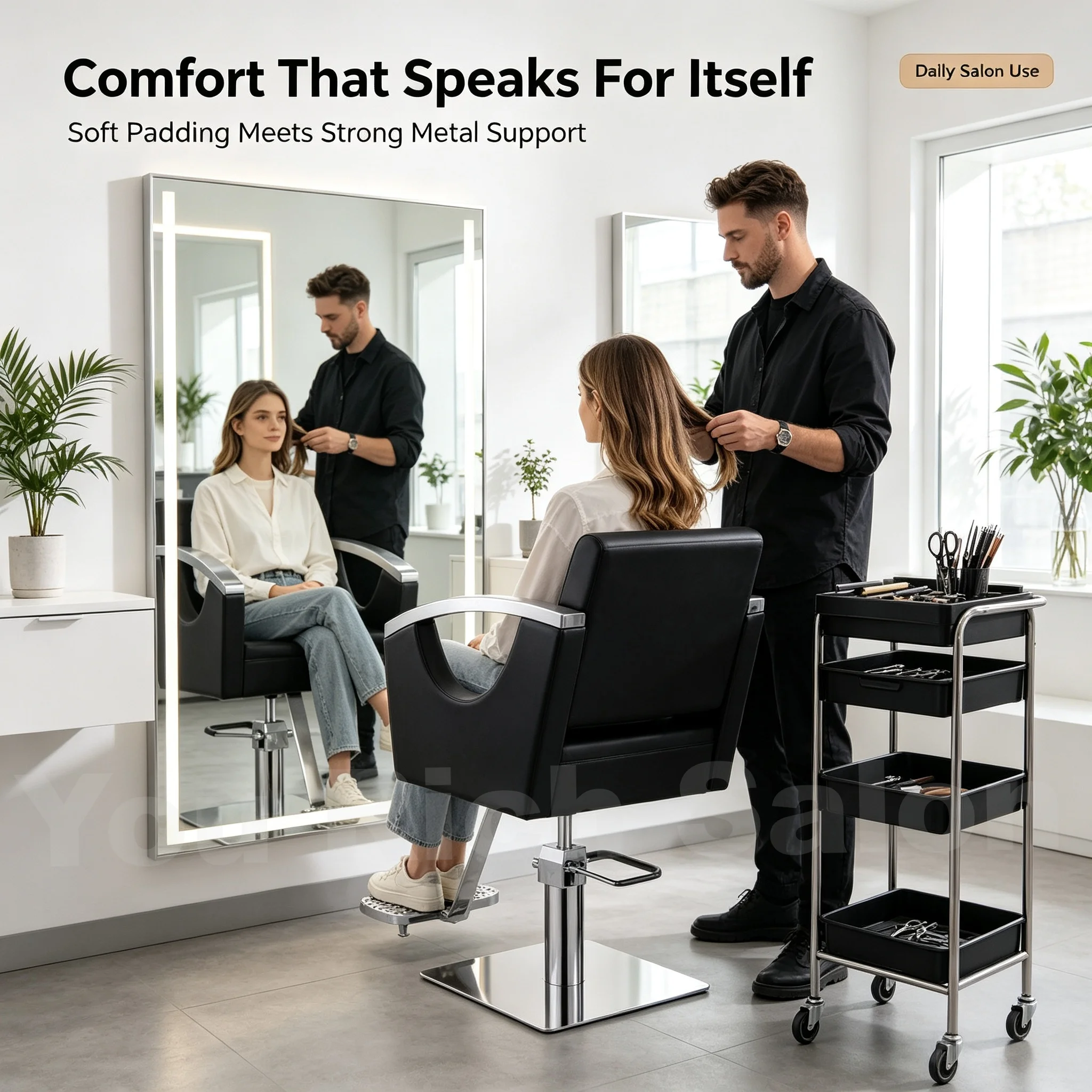 Export Standard Barber Chair Wholesale Custom Logo Professional Hydraulic Salon Furniture Hair Styling Equipment