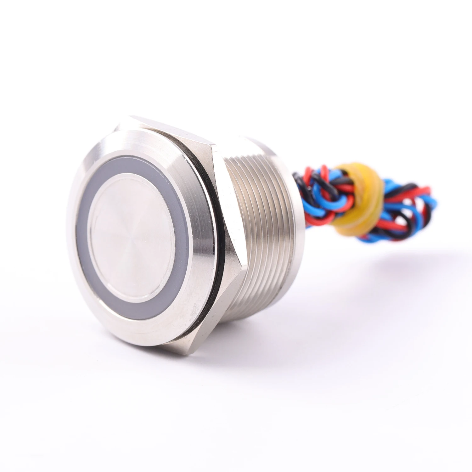 ABILKEEN 22MM 304 Stainless Steel Piezo Electric Switch 3-24V 2A 1NO Momentary/Latching Touch Press Sensitive Switch with Light