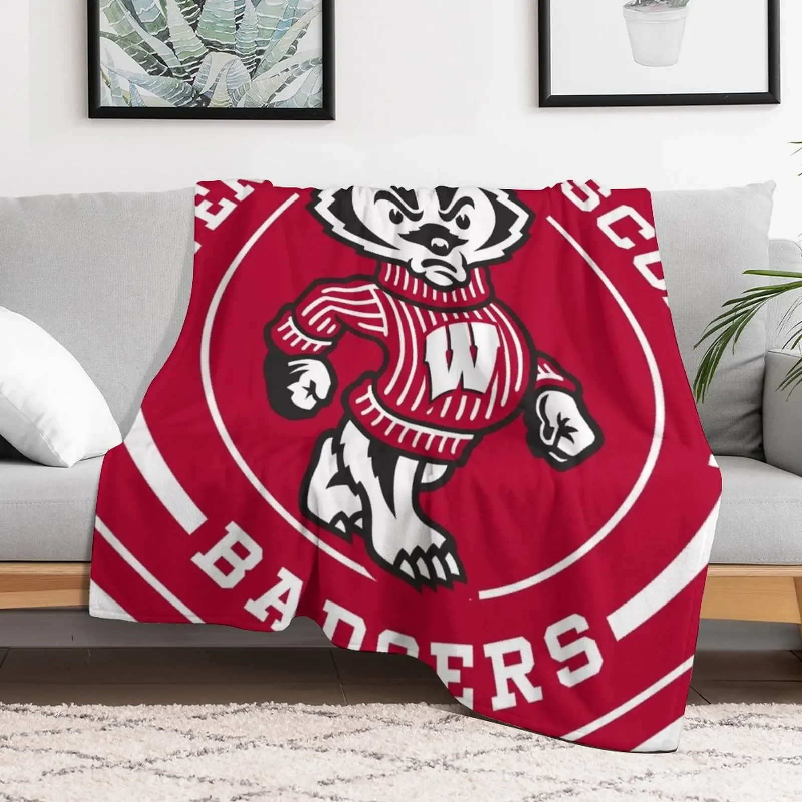 UW - Madison Circle Throw Blanket Luxury St Soft Big Sofa Throw Blankets