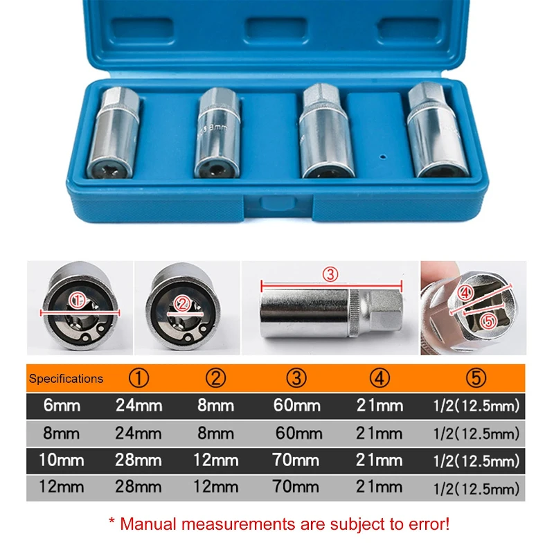 Bolt Extractor Set for Damaged Broken Bolts, Stripped Screw and Nut Remover Tool, Easy Demolition Kit, 4Pcs