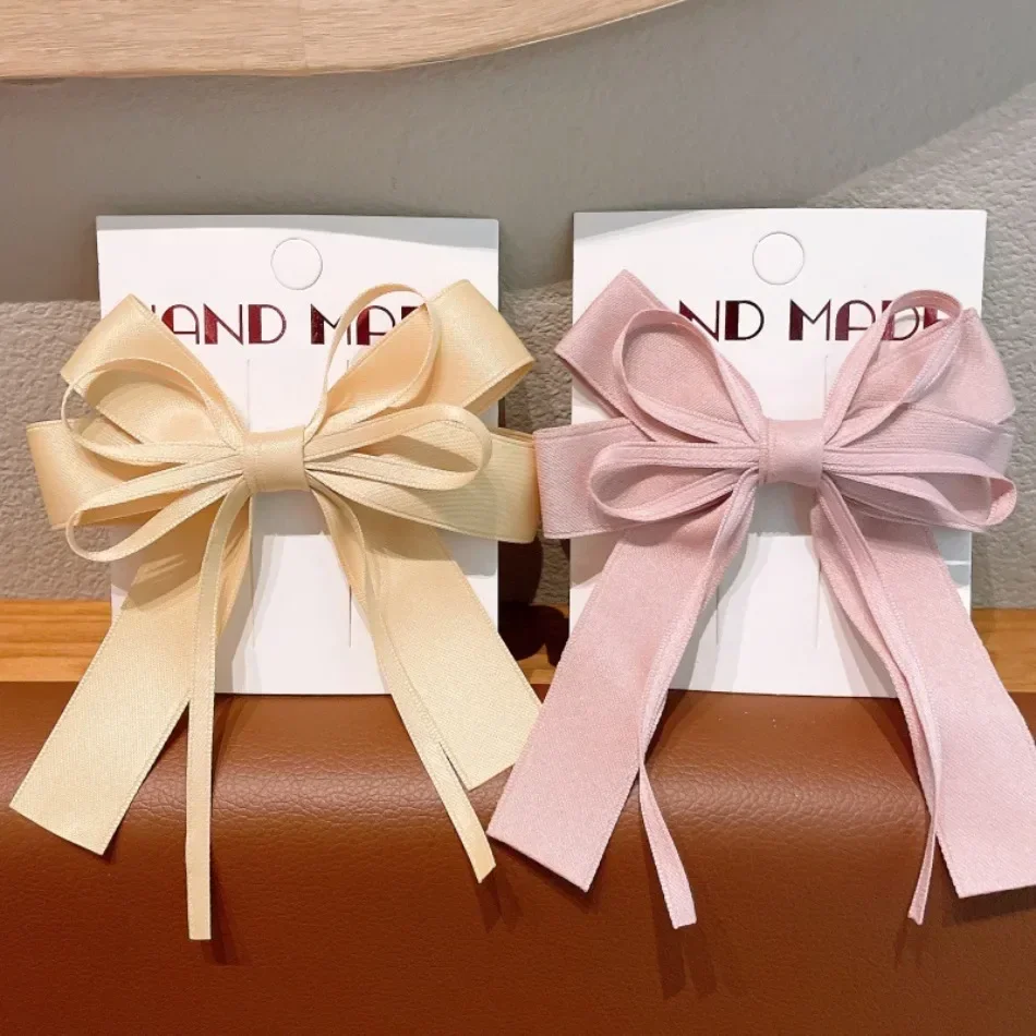 Children Handmade Bow Headgear Back Head Hairpin Streamer College Style Girls Hair Accessories Sweet Princess Lady Hairpin ZX07