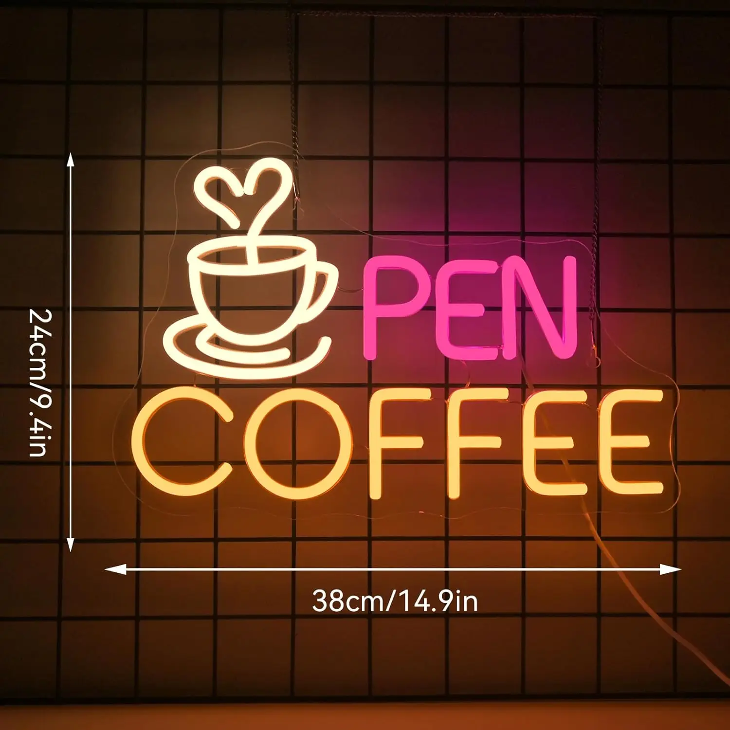 Pen Coffee LED Neon Light Open Neon Sign Wall Decor for Coffee Bar Shop Station Door Coffee Store Wall Decor Business Gift