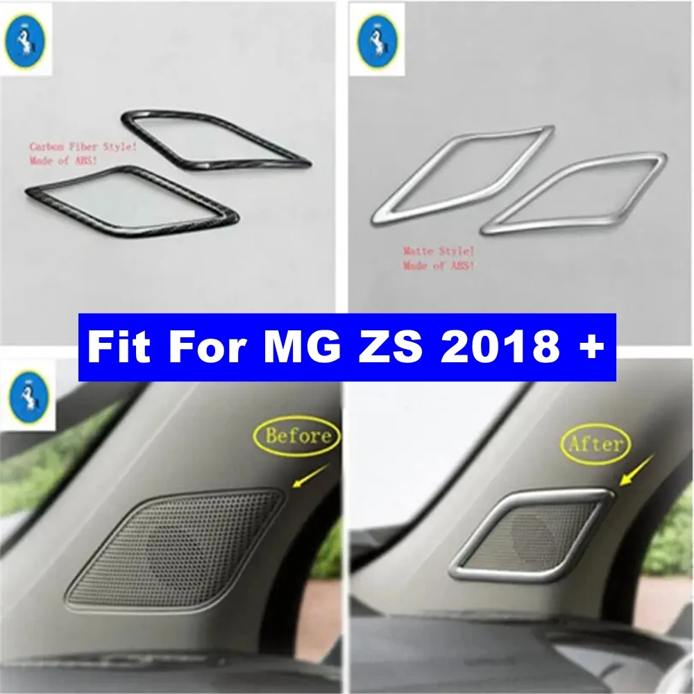 

Matte / Carbon Fiber Look Pillar A Stereo Speaker Audio Loudspeaker Sound Frame Cover Trim ABS Interior For MG ZS 2018 - 2023