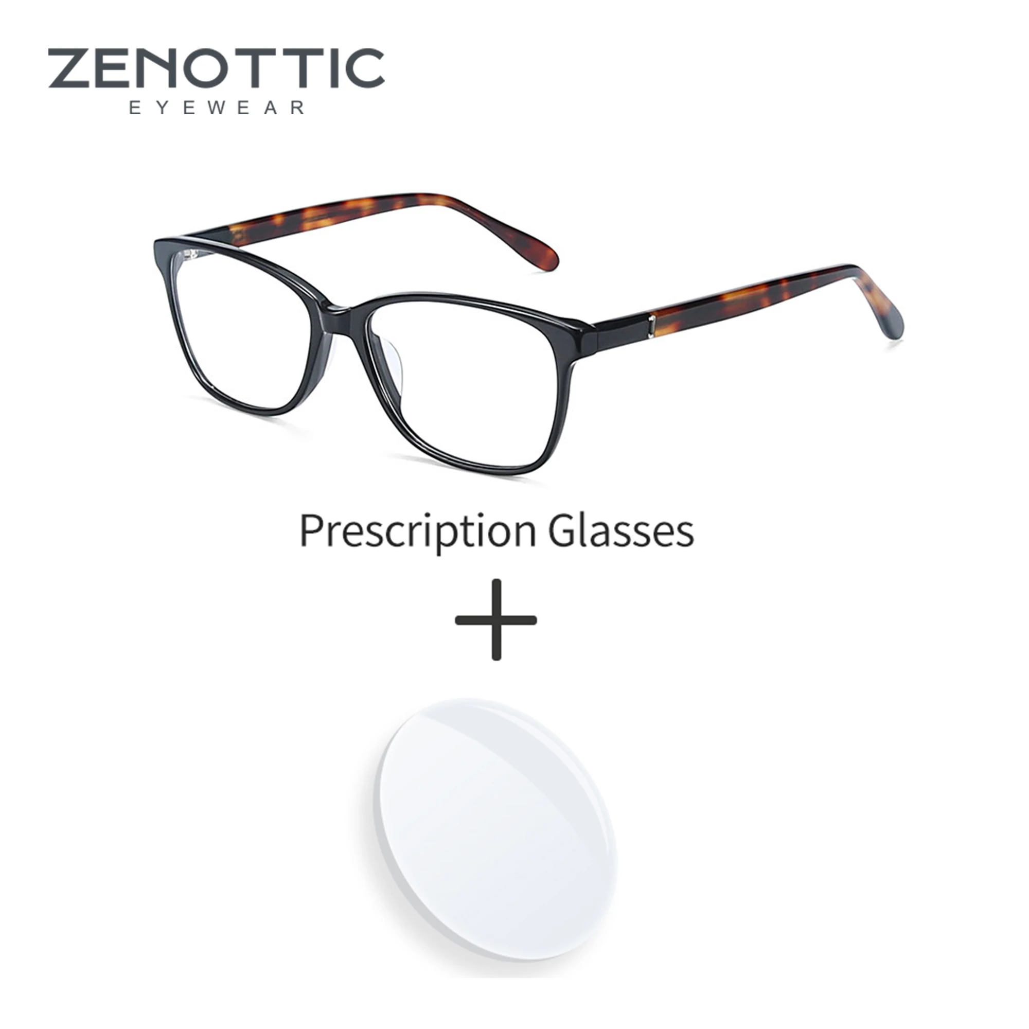 

ZENOTTIC Handmade Acetate Prescription Glasses Square Progressive Optical Eyewear For Women Anti Blu-Ray Myopia Eyeglasses