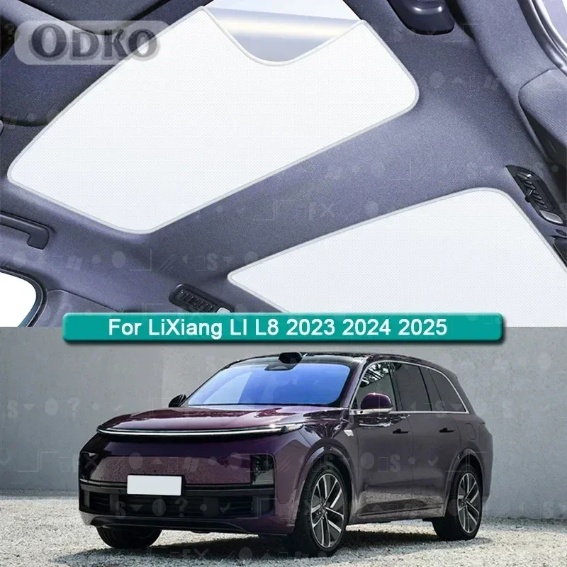 Car Roof Sunshade Fit For LiXiang LI L8 2023 2024 2025 Electrostatic Adsorption Sunroof Sunshade Skylight Blind Shading Sticker