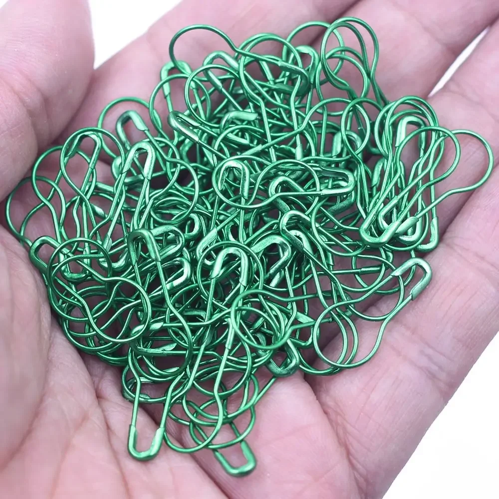 

1000Pcs Safety Pins Knitting Needles Stitch Marker Hangtag Bulb Gourd Flask Shape Green 21x9mm